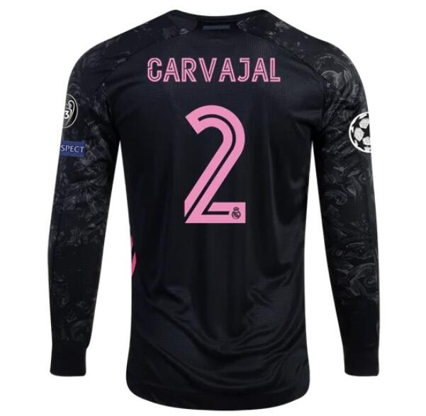 Real Madrid Long Sleeve Third Soccer Jersey Shirt DANI CARVAJAL #2 2020/21